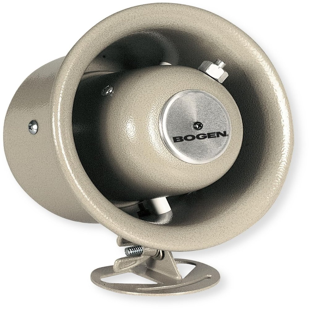 Bogen SPT5A Horn Loudspeaker; 7.5 Watt 70V Paging Speaker; Multi Tap 7.5, 5, 2.5, 1.25, 0.65W; Weather Resistant PA Horn; Commercial Audio Speaker