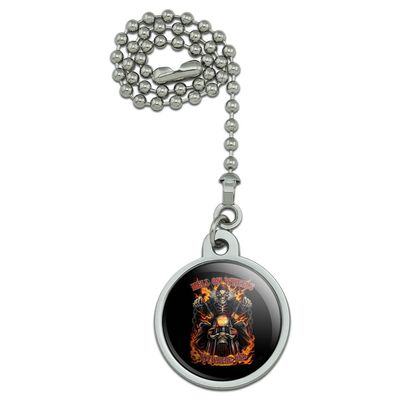 GRAPHICS & MORE Hell On Wheels Motorcycle Skeleton Ceiling Fan and Light Pull Chain