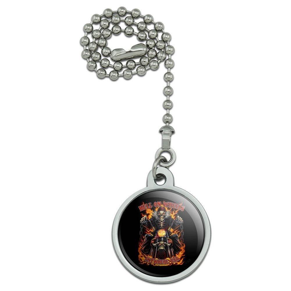 GRAPHICS & MORE Hell On Wheels Motorcycle Skeleton Ceiling Fan and Light Pull Chain