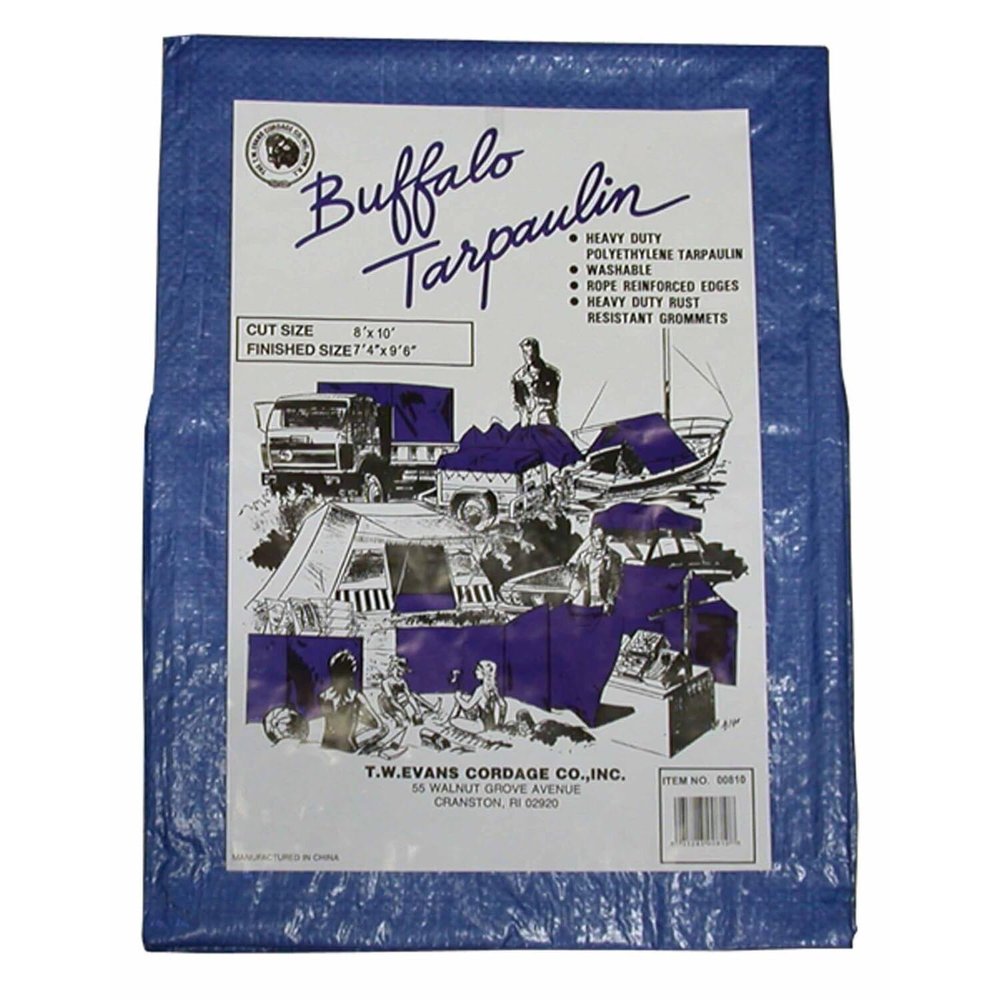 T.W Evans Cordage 02040 Buffalo Blue Poly Tarpaulin, 20-Feet by 40-Feet
