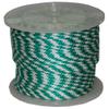 T.W Evans Cordage Co. 98328 3/8-Inch by 300-Feet Solid Braid Propylene Multifilament Derby Rope, Green and White view 1