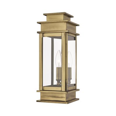 Livex Lighting 2013-01 1-Light Outdoor Wall Lantern, Antique Brass