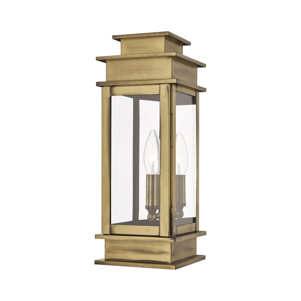 Livex Lighting 2013-01 1-Light Outdoor Wall Lantern, Antique Brass