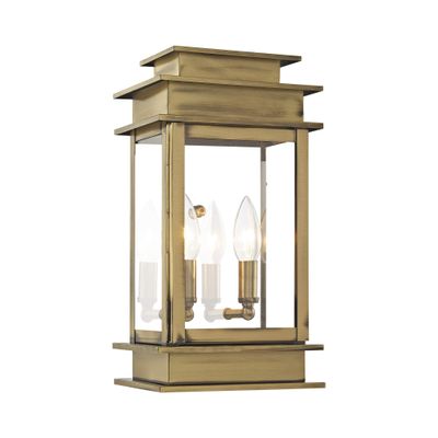 Livex Lighting 2014-01 2-Light Outdoor Wall Lantern, Brass