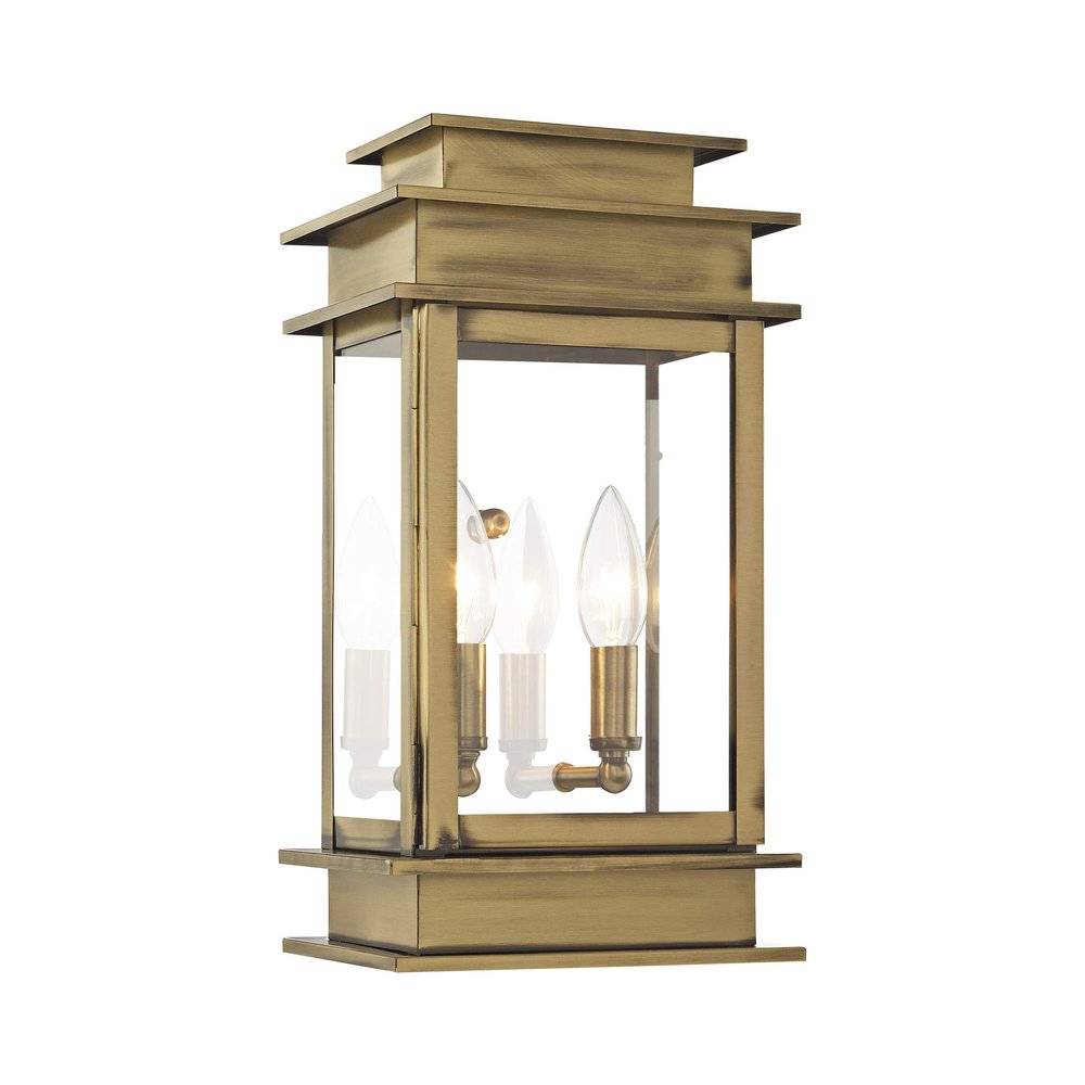 Livex Lighting 2014-01 2-Light Outdoor Wall Lantern, Brass