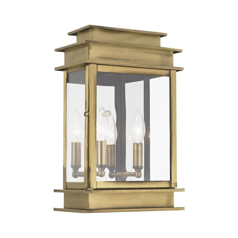 Livex Lighting 2016-01 2-Light Outdoor Wall Lantern, Antique Brass