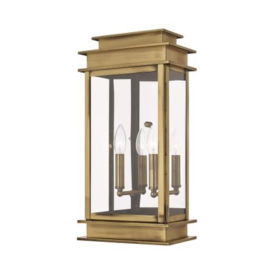 Livex Lighting 2018-01 2-Light Outdoor Wall Lantern, Antique Brass
