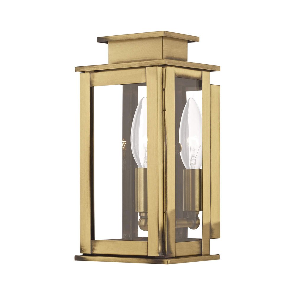 Livex Lighting 20191-01 1-Light Outdoor Wall Lantern, Antique Brass