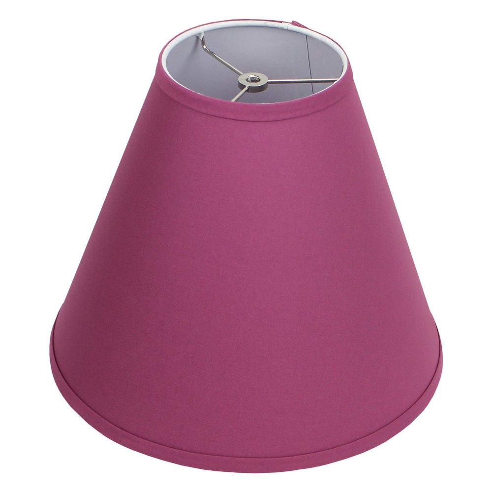 FenchelShades.com 6" Top Diameter x 14" Bottom Diameter x 12" Slant Height Fabric Barrel Lampshade Spider Attachment (Plum)