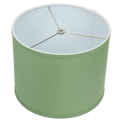 FenchelShades.com 12" Top Diameter x 12" Bottom Diameter 9.5" Height Fabric Drum Lampshade Spider Attachment (Linen Celadon)