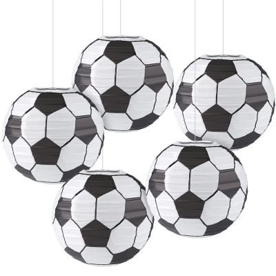 8 Inch Soccer Paper Lanterns, Soccer Birthday Party Decorations