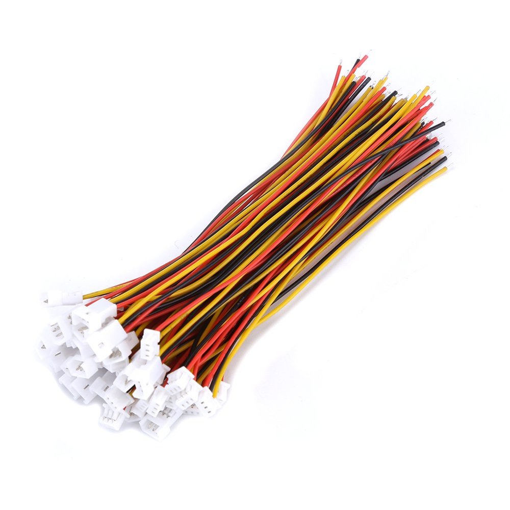 Hilitand 20 Sets/Pack Micro JST 1.25MM 3 Pin Male&Female Connector Plug with Wires Cables(3 Pin)