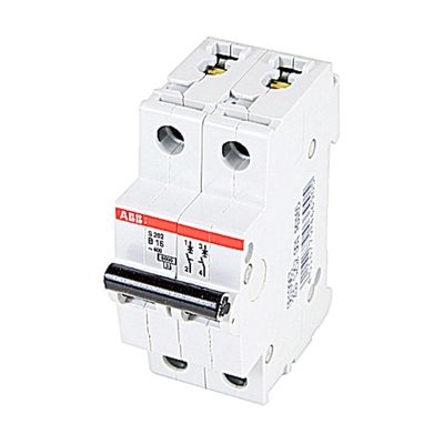 ABB S202-B16 Miniature Circuit Breaker, 480Y/277 VAC, 16 A, 6 kA Interrupt