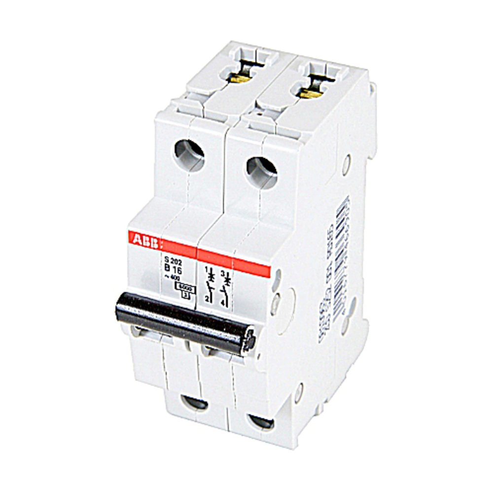 ABB S202-B16 Miniature Circuit Breaker, 480Y/277 VAC, 16 A, 6 kA Interrupt