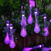 DINOWIN Solar Drop Lights, Water Drop Fairy Lights 20ft 30LEDs Solar Water Drop Waterproof for Outdoor, Garden, Christmas Decorations (Purple) view 2