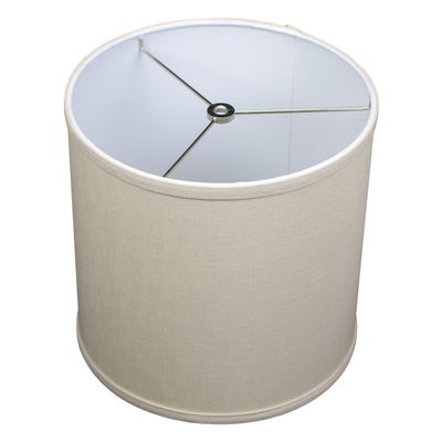 FenchelShades.com 10.5" Top Diameter x 10.5" Bottom Diameter 10.5" Height Cylinder Drum Lampshade USA Made (Designer Linen Natural)
