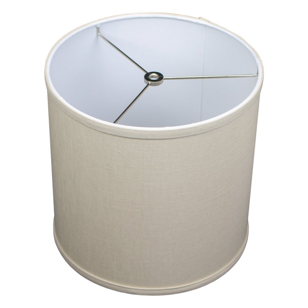 FenchelShades.com 10.5" Top Diameter x 10.5" Bottom Diameter 10.5" Height Cylinder Drum Lampshade USA Made (Designer Linen Natural)