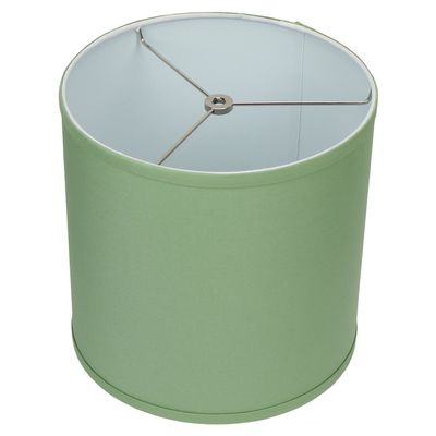 FenchelShades.com 10.5" Top Diameter x 10.5" Bottom Diameter 10.5" Height Cylinder Drum Lampshade USA Made (Linen Celadon)