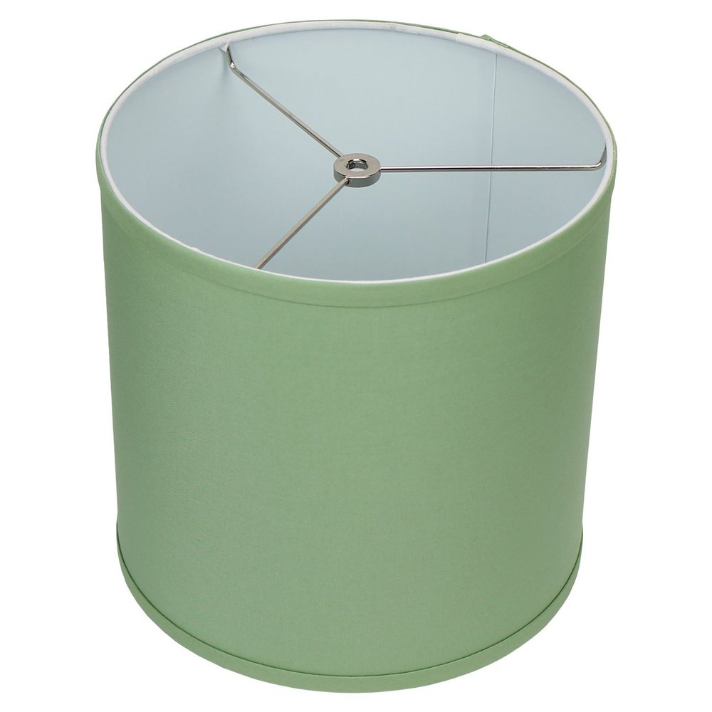 FenchelShades.com 10.5" Top Diameter x 10.5" Bottom Diameter 10.5" Height Cylinder Drum Lampshade USA Made (Linen Celadon)