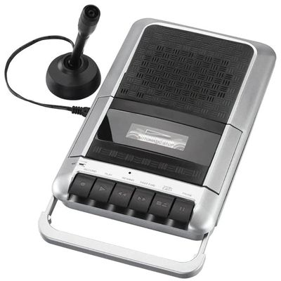 PROSCAN Cassette Player & Recorder with Microphone, Headphone Jack, Aux in, Black