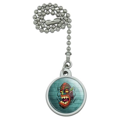 GRAPHICS & MORE Tiki Head Island Tropical Hawaii Ceiling Fan and Light Pull Chain