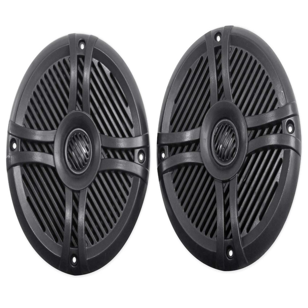 Rockville Pair RMSTS65B 800W 6.5" 2-Way Marine Boat Speakers, 4 Ohm, Waterproof, UV-Resistant, PEI Dome Tweeter for Marine and Outdoor Use