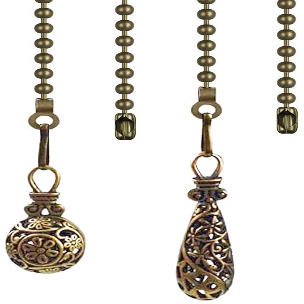 Hyamass 2X Vintage Ball Ceiling Fan Pull Chain Extender with Connector, 12"
