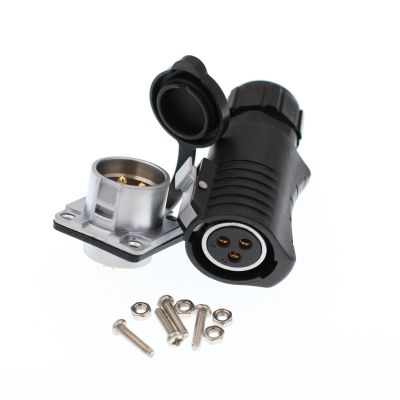 HangTon LP20 3 Pin 30 Amp Power Connector Female Cable Plug Panel Male Socket Waterproof Electrical Gold Plated Connector