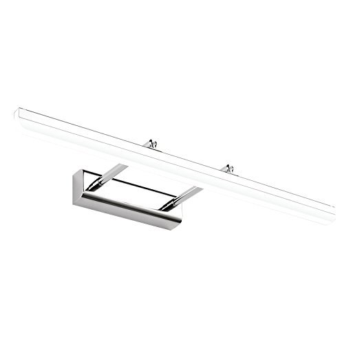 LUMINTURS 9W LED Vanity Lighting Fixture Wall Sconces Makeup Mirror Front Light Fixture Acrylic Lamp Silver Finish Pure White