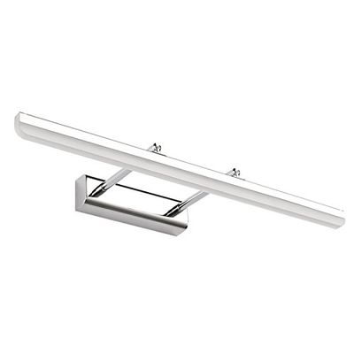 LUMINTURS 14W LED Vanity Lighting Fixture Wall Sconces Makeup Mirror Front Light Fixture Acrylic Lamp Silver Finish Pure White