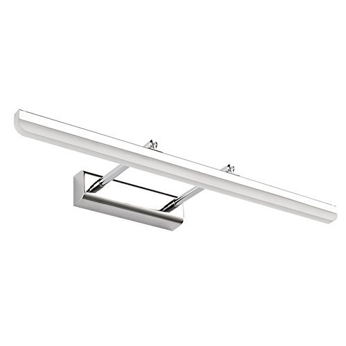 LUMINTURS 14W LED Vanity Lighting Fixture Wall Sconces Makeup Mirror Front Light Fixture Acrylic Lamp Silver Finish Pure White