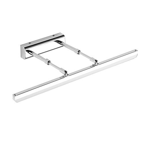LUMINTURS 18W LED Vanity Lighting Fixture Wall Sconces Makeup Mirror Front Light Fixture Acrylic Lamp Silver Finish Pure White