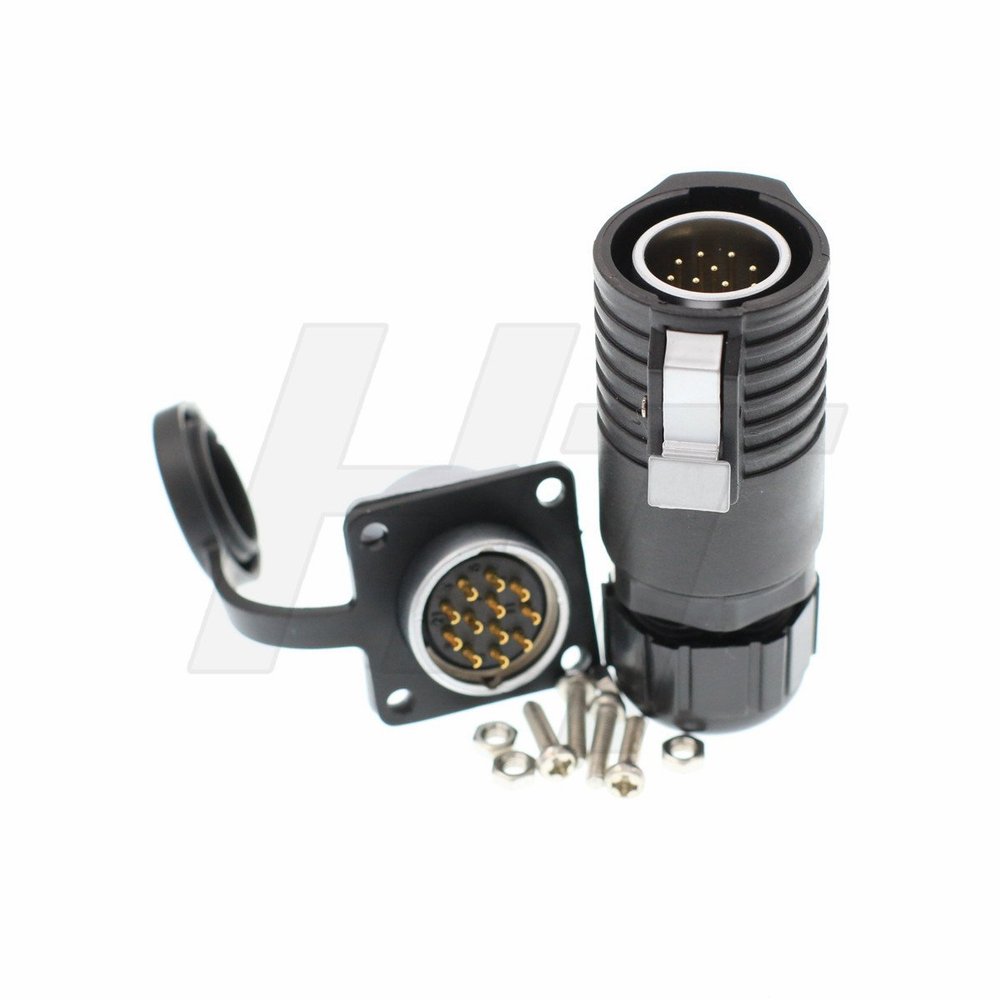 HangTon LP20 12 Pin Connector Electrical Power Waterproof Female Male Cable Plug Panel Chassis Socket for Industrial Electrical Power Equipment, 5Amp