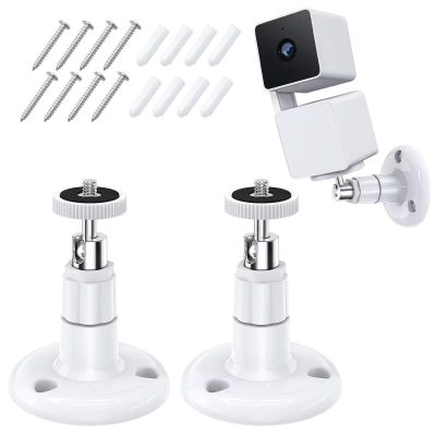 FastSnail Wall Mount Compatible with Wyze Cam Pan V3 & Wyze Cam V4/V3 & Wyze Cam Outdoor/Indoor, 360 Degree Swivel Adjustable Bracket for Wyze Cam and Other Camera with Same Interface 2 Pack