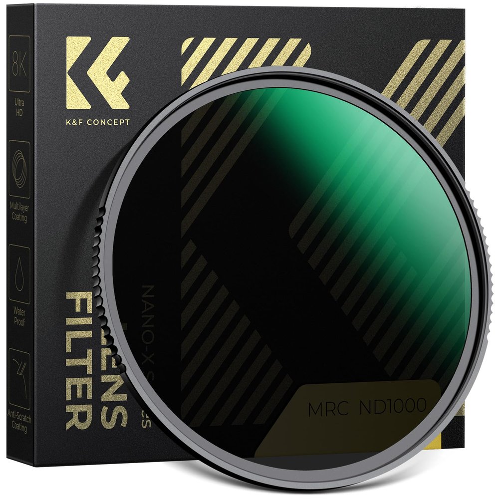 K&F Concept 67mm ND1000 (10-Stop Fixed Neutral Density) ND Filter with 28 Multi-Coated Optical AGC Glass Waterproof Camera Lens Filter- for Long Exposure Photography (Nano-X Series)