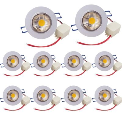 POCKETMAN Pack of 10, 5.5W 550 lumens 3.4 Inch LED COB Energy Saving Recessed Ceiling Downlight kit with LED Driver(Warm White,2800K-3000K)