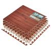 Sorbus 48 Sq. Ft. Wood Grain Floor Tiles Foam Mat EVA Interlocking Mats Tile 3/8-Inch Thick Flooring Wood Puzzle Exercise Mats w/Borders - Home Playroom Basement, Apartment, Trade Show, Baby, Dance view 1