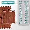 Sorbus 48 Sq. Ft. Wood Grain Floor Tiles Foam Mat EVA Interlocking Mats Tile 3/8-Inch Thick Flooring Wood Puzzle Exercise Mats w/Borders - Home Playroom Basement, Apartment, Trade Show, Baby, Dance view 3