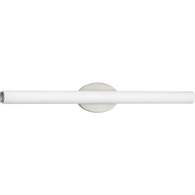 Progress Lighting Parallel LED Collection 32" Etched White Glass Luxe Bath Vanity Light Brushed Nickel