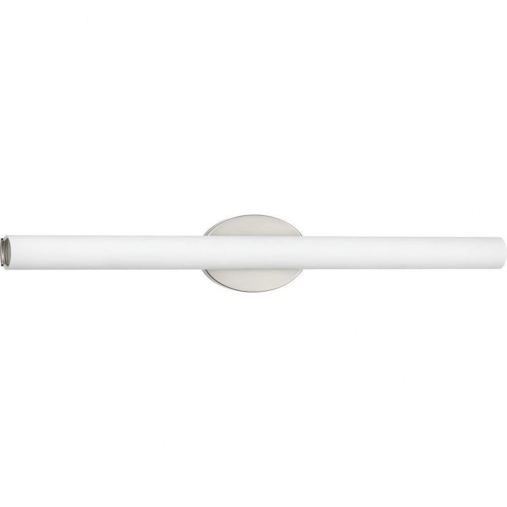 Progress Lighting Parallel LED Collection 32" Etched White Glass Luxe Bath Vanity Light Brushed Nickel