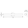 Progress Lighting Parallel LED Collection 32" Etched White Glass Luxe Bath Vanity Light Brushed Nickel view 4