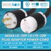 IronBox Electric - NEMA L6-20P to L15-20R Plug Adapter Power Cord - Rated for 20A/250V - 12/3 AWG - Cable for Server Racks or Data Centers - Ideal for Industrial & Commercial Applications (1 Foot) view 2