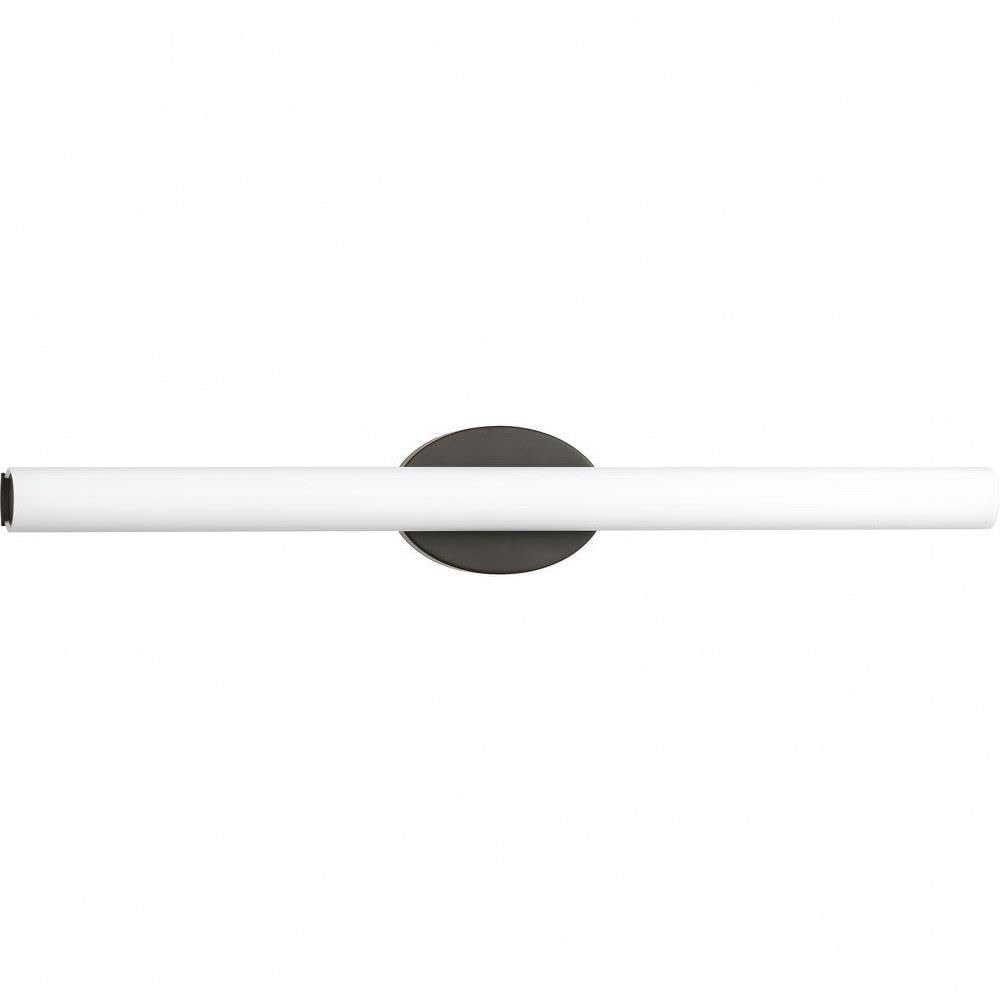 Progress Lighting Parallel LED Collection 32" Etched White Glass Luxe Bath Vanity Light Architectural Bronze