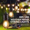 Newhouse Lighting LED String Lights with Weatherproof Technology, Dimmable with Wireless Remote Control, 48ft and 16 (15+1 Free) LED Light Bulbs Included, Black (CSTRINGLEDDIM) view 3