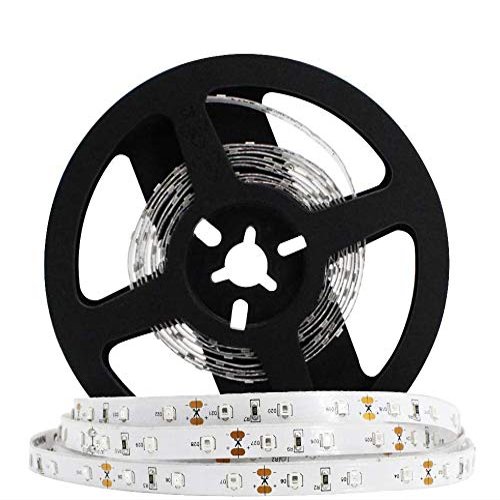 LightingWill DC12V 5M/16.4ft 24W SMD3528 300LEDs Infrared 850nm Signle Chip 8mm Wide Flexible LED Strips 60LEDs/M 4.8W/M Non-Waterproof for Multitouch Screen, Night Light Application IR850NM3528X300N