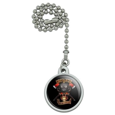Firefighter Skull First in Last Out Fireman Ceiling Fan and Light Pull