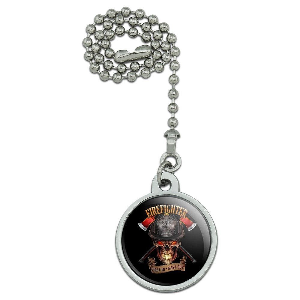 Firefighter Skull First in Last Out Fireman Ceiling Fan and Light Pull