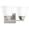 Progress Lighting Clifton Heights Collection 2-Light Etched Glass Craftsman Bath Vanity Light Brushed Nickel view 1