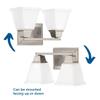 Progress Lighting Clifton Heights Collection 2-Light Etched Glass Craftsman Bath Vanity Light Brushed Nickel view 3