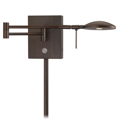 GEORGE KOVACS P4338-647 George's Reading Room LED Swing Arm Wall Lamp, 1-Light, 8 Total Watts, 6.25-in H x 14.75-in W, Copper Bronze Patina